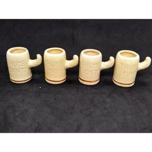Vintage set of four Thumb do dont fun cant shot glasses